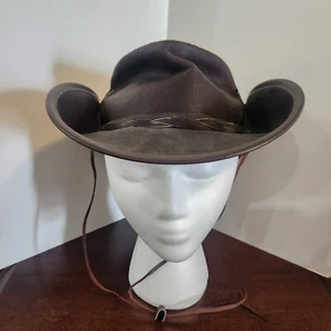 Vintage Coastline Hat Co Leather Aussie Australian Style Cowboy Adult Sz Large - Picture 1 of 14