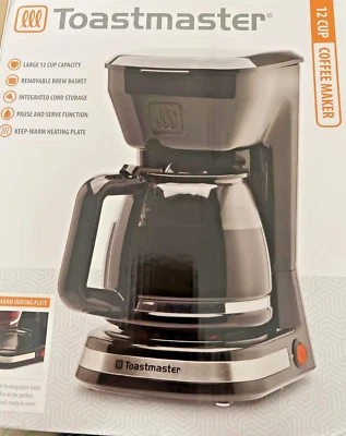 Toastmaster 12 Cup Coffee Maker TM-128CM Black - New / Sealed - Image 1 of 2