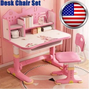 Height Adjustable Study Desk with Chair Set Student Desk and Chair Kit US - Picture 1 of 23