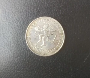 MEXICO MESSICO 25 PESOS OLIMPIADI DEL MESSICO 1968 ARGENTO ORIGINALE - Picture 1 of 4