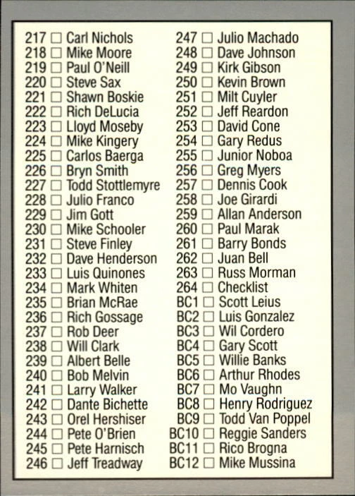 1991 Leaf Baseball (Pick Card From List 264-518) C71 12-24 - Image 1 of 1