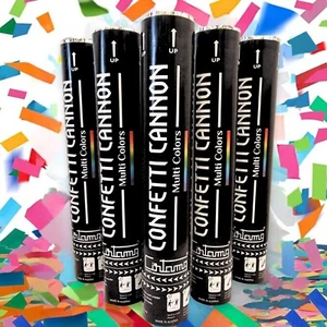 Set Of 5 Multicolor Confetti Poppers | 12 Inches Confetti Cannon With 25 Feet... - Picture 1 of 8