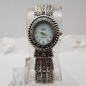 Vivani Quartz Women's Watch Silver Dial Stainless Steel Silver Band NEW BATTERY - Picture 1 of 8