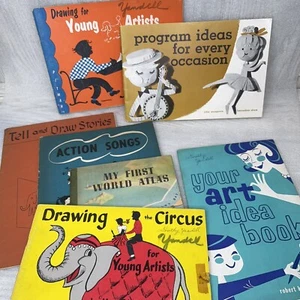 Lot of 7 Vintage School Teaching Books Art Music Crafts Maps Drama 50s & 60s - Picture 1 of 21