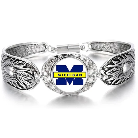Michigan Wolverines Special Women Sterling Silver Bracelet Gift D3 Cover