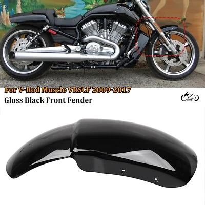 Guardabarros delantero negro brillante para Harley 2009-2017 VRSCF V-Rod Muscle Foto 1 de 4
