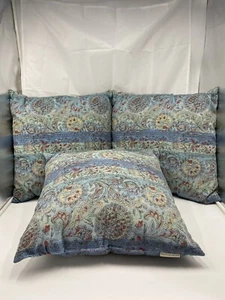 Lot 3 Pottery Barn Blue Mandala Pattern Throw Pillows 20" x 20" - Picture 1 of 9