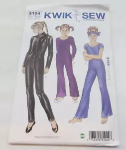 KWIK SEW 3104 Sewing Pattern UNCUT Girls Unitards Size 8-10-12-14 *5630 - Picture 1 of 5