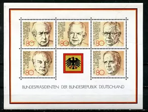 GERMANY 1982, PRESIDENTS, Scott 1384 S/S, MNH - Picture 1 of 1