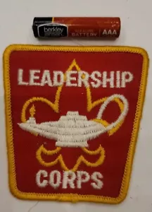 Leadership Corps Boy Scouts Of America Camp Lamp Red Gold Embroidered Vintage - Picture 1 of 5