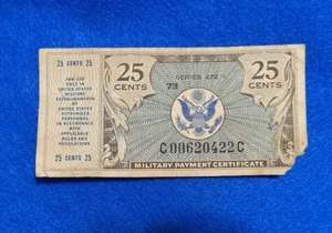 Rare Series 472 (from 1947) 25 Cents U.S. Military Payment Certificate/Money π - Picture 1 of 2