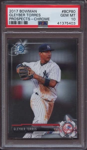 2017 Bowman Prospects BCP80 Gleyber Torres Chrome PSA 10 Gem Mint RC - Bild 1 von 3