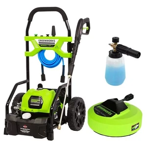 Greenworks 2000PSI Electric Pressure Washer Plus Foam Cannon and Surface Cleaner - Picture 1 of 11