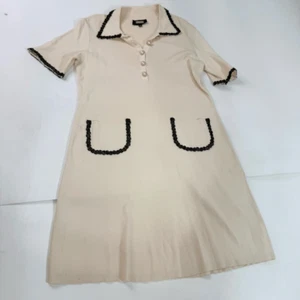 Abito Alexia Admor Piper donna XL Old Money manica corta maglia panna perle - Foto 1 di 13
