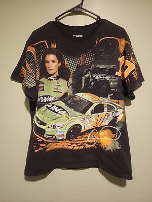 Nascar Mens Medium Black Danica Patrick Go Daddy All Over Print SS Graphic Shirt - Image 1 of 4