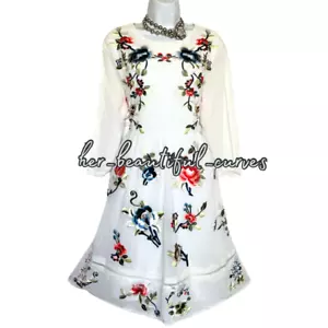 ASOS UMSTANDSKLEID BESTICKT BLUMEN HOCHZEIT ANLASS PARTY GR. 20 NEU - Bild 1 von 8