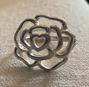 MWS MARK WASSERMAN SAMARA 925 Cut Out Flower Ring Size 7 Modern Thailand - Picture 1 of 7