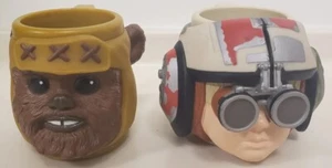 2 Star Wars Wicket Anakin Helmet Child's Mug Applause Vintage Plastic Cup Head - Picture 1 of 6