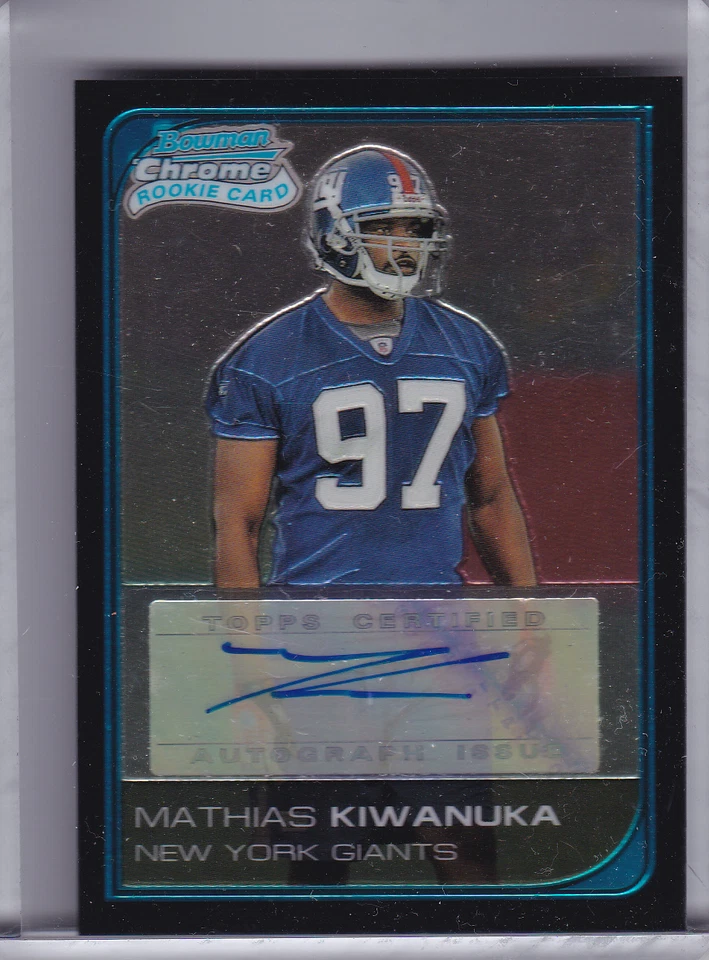 2006 BOWMAN CHROME #250 MATHIAS KIWANUKA AUTO. ROOKIE RC NEW YORK GIANTS - Image 1 of 1