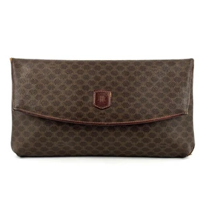 CELINE Clutch Bag Macadam PVC Brown M06 Authentic - Picture 1 of 12
