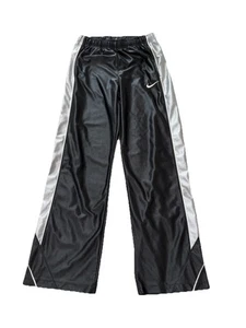 Nike Basketball Dunk Pants Silky Shiny Dazzle Warm Up Satin Boy’s XL Y2K Swoosh - Picture 1 of 7