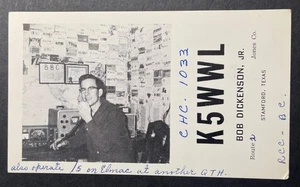 Amateurfunk Bob Dickenson Jr Stamford Texas Chrom 1961 Portrait - Bild 1 von 2