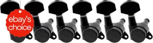Pro 6 in Line Locking Tuners Machine Heads Black Fit Strat Tele Electric Guitar - Picture 1 of 9