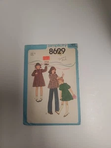 Vestido o top vintage de niñas con patrón de costura Simplicity 8629 talla 12 - Imagen 1 de 5