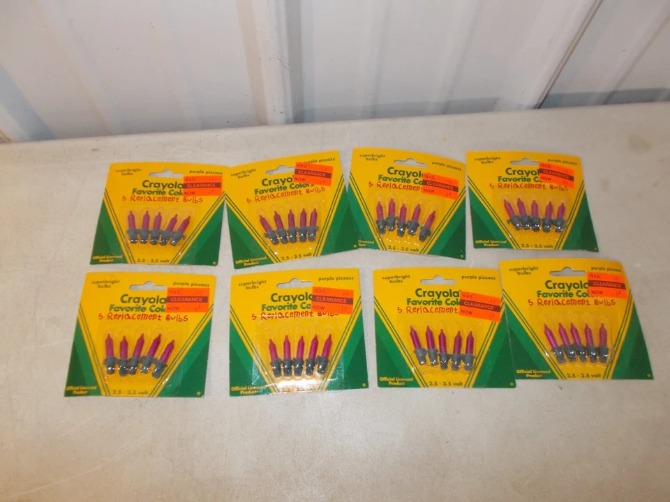 8 Crayola Favorite Colors 5 Replacement Bulbs Mini Lights 1996 PURPLE PIZZAZZ - Image 1 of 1