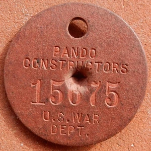 PANDO Colorado TOOL CHECK ⚜️ Pando Constructors U.S. WAR DEPT. WW2 - Picture 1 of 2