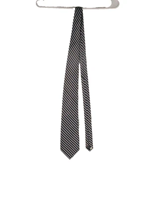 Jones New York Mens Linen Cotton Striped Neck Tie One Size Blue - Image 1 of 3