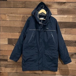 Lands' End Men's Waterproof Squall Parka Jacket Coat in Navy Blue - Picture 1 of 10