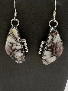 Wildpferd Ohrringe Sterlingsilber Navajo Avin Joe rosa E3056 - Bild 1 von 4