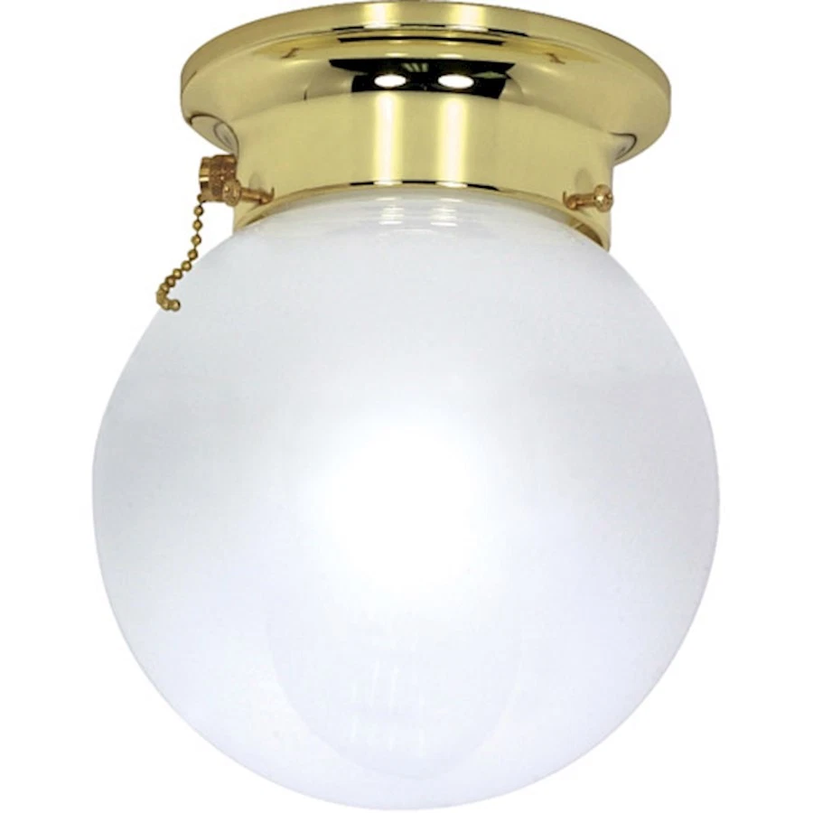 Nuvo Lighting 1-LT 8" al ras, vidrio blanco/cadena de tracción, latón pulido - 60-295 Foto 1 de 1