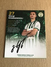 Giorgi Kharaishvili, Georgia 🇬🇪 Ferencvaros Budapest  2022/23 hand signed