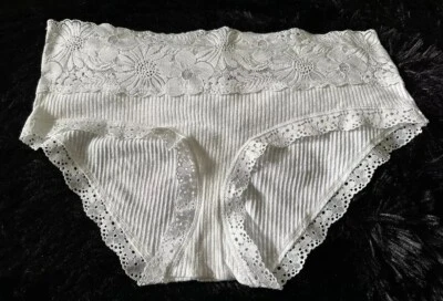 Bragas de colección Aerie American Eagle 1X blancas con encaje recortadas Boybrief cadera abrazador Foto 1 de 4