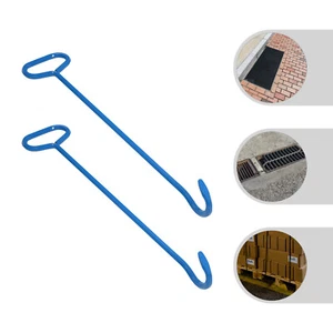 2Pcs 0.62*30.5in Manhole Cover Hooks Tool Versatile Lifting Hook Blue Tool Hook - Picture 1 of 13