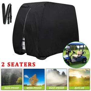 Golf Cart Cover Tarp 2 Passenger Dustproof Waterproof For Club Car EZ Go Yamaha - Picture 1 of 14