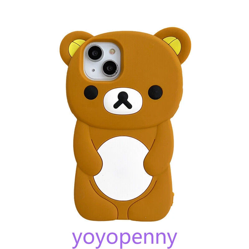 Cartoon Bear Cute Silicone Soft Phone Case Cover for iPhone 17 16 13 15 Pro Max - Image 1 of 4