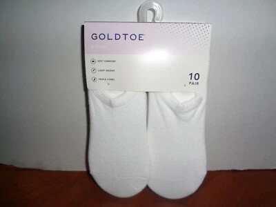 Calcetín de 10 pares de zapatos blancos con puntera dorada para mujer talla 6-9 talla 9-11 Foto 1 de 2