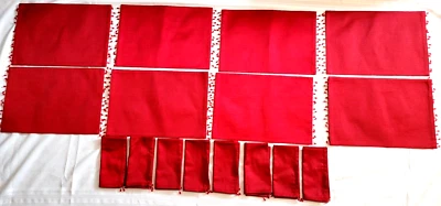 Juego #16 Manteles y Servilletas Reversibles Navidad Rojo Cuentas`13 X 20 1/2" Elegante Foto 1 de 4