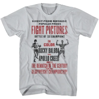 Rocky Balboa v Apollo Creed Mens T Shirt Rematch of the Century Fight Poster Top - Image 1 of 2