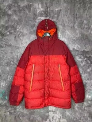 Marmot Men L Goose Down 700 Red Puffer Full Zip Winter Hooded Jacket Coat - Image 1 of 4