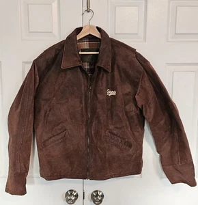 Vintage Guess Leather Jacket - Men's Brown Suede Bomber - Size L - Picture 1 of 5