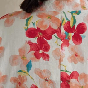 Women Floral Long Sleeve Dress Retro Casual Fashion V Neck Loose Soft Printed - Picture 1 of 6