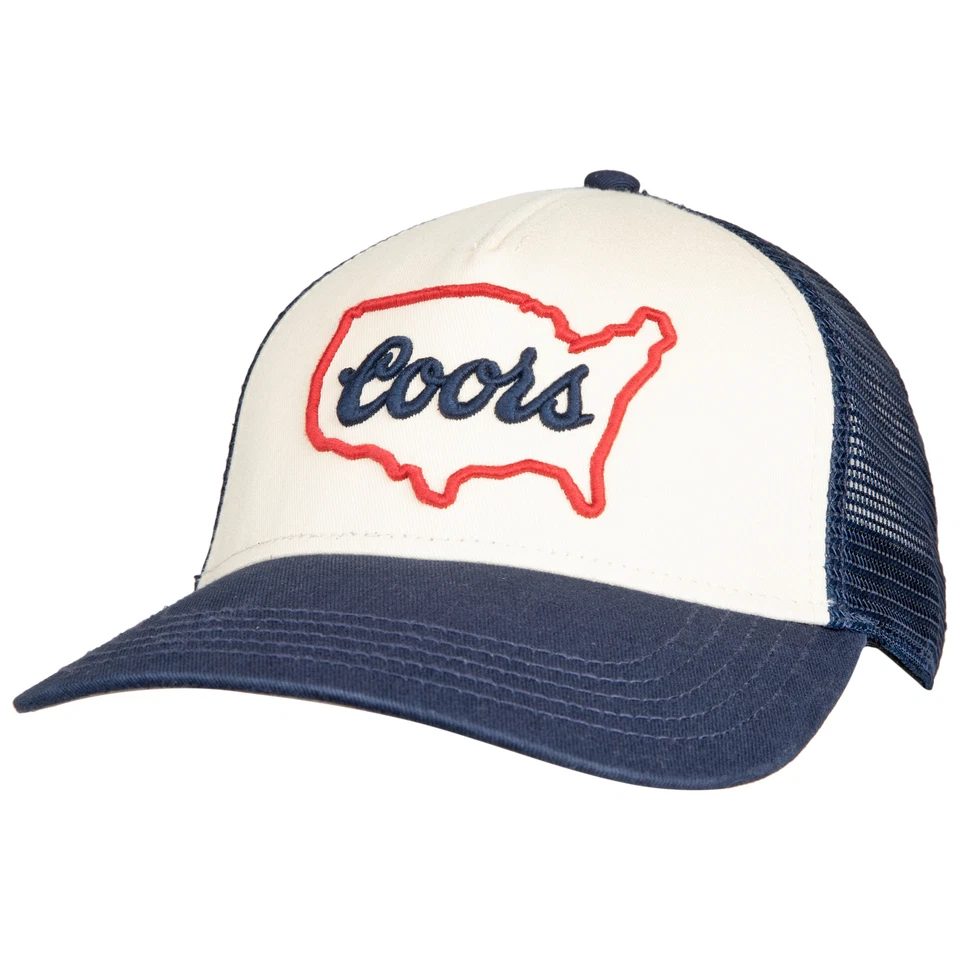 Chapéu azul Coors logotipo dos Estados Unidos Snapback plano - Imagem 1 de 3