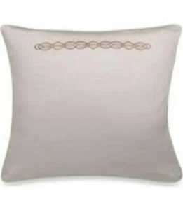 FRETTE AT HOME BOHO 2pc EURO SHAMS IVORY/CARMEL EMBROIDERY BNIP BEAUTIFUL - Picture 1 of 10