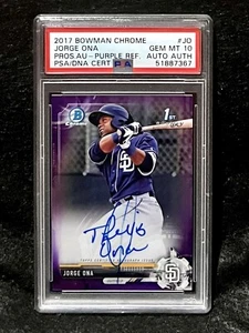 2017 Bowman Chrome Prospect Purple Refractor Jorge Ona Rookie PSA 10 Gem Mint - Picture 1 of 2