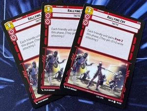 Star Wars Unlimited Spark of Rebellion 3X Rallying Cry Uncommon Card - Bild 1 von 2