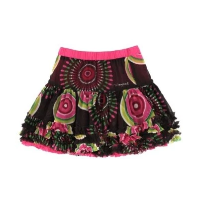 Falda Desigual Niñas Trazos Diseño Espiral Reversible Volantes Rosa Talla 7/8 Foto 1 de 4